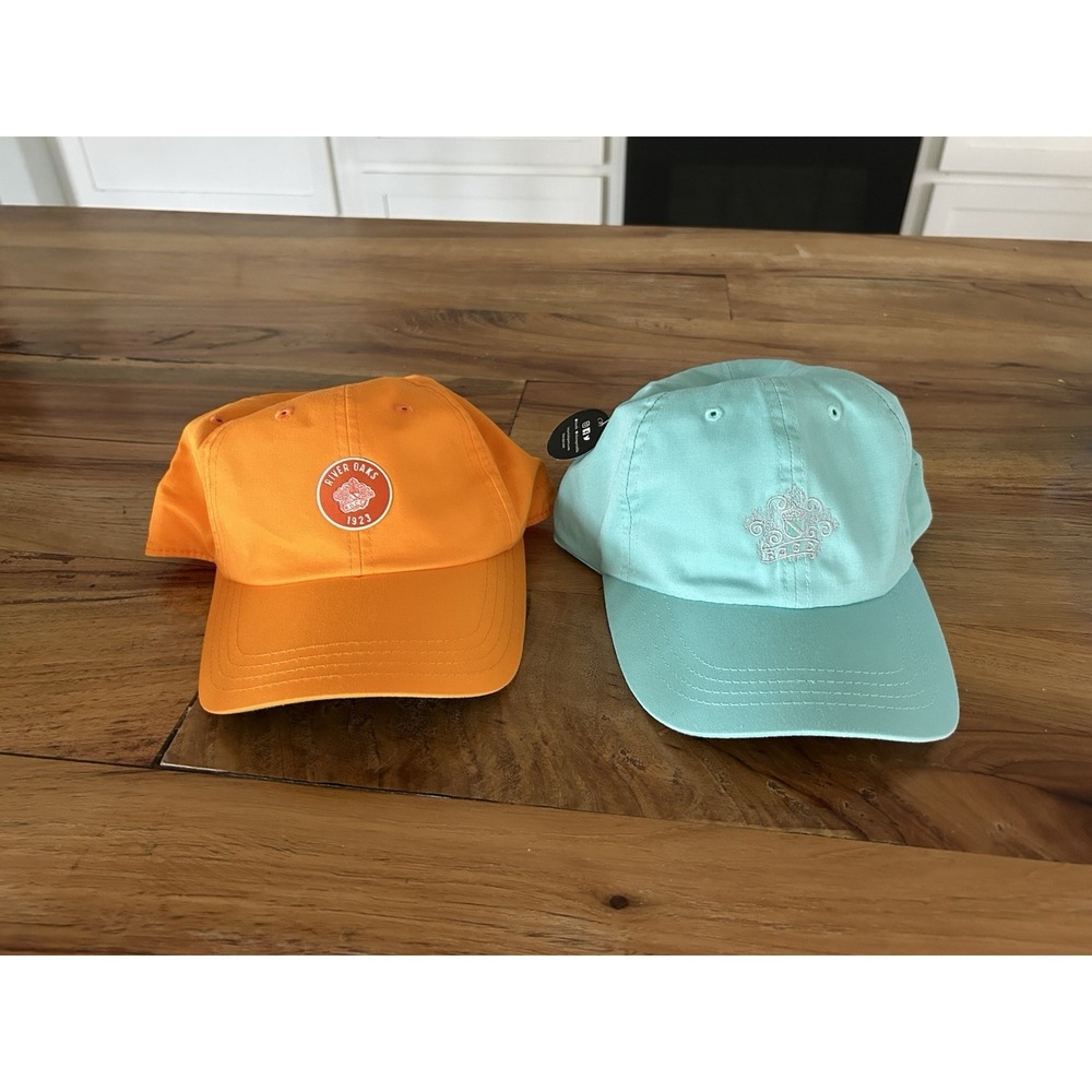 River Oaks Country Club Golf Hat Cap Lot Of 2 SnapBack